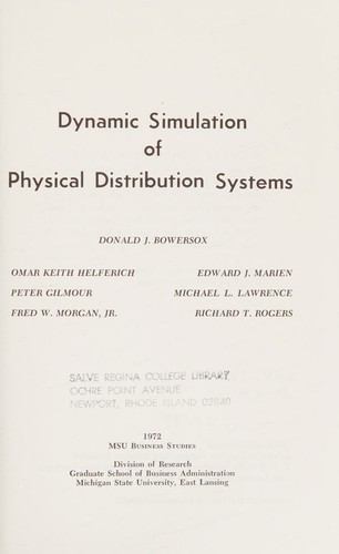 Cover for Dynamic simulation of physical distribution systems
