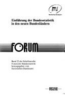Cover for Einführung der Bundesstatistik in den neuen Bundesländern