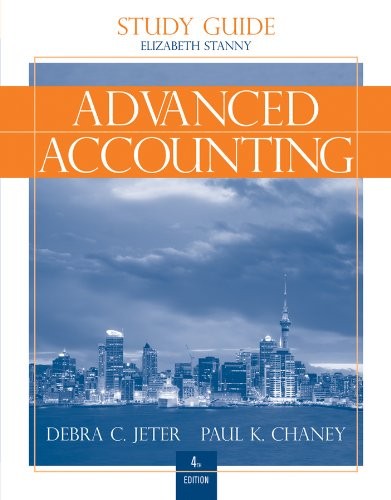 Cover for Advanced Accounting, Study Guide with Working Papers in Excel