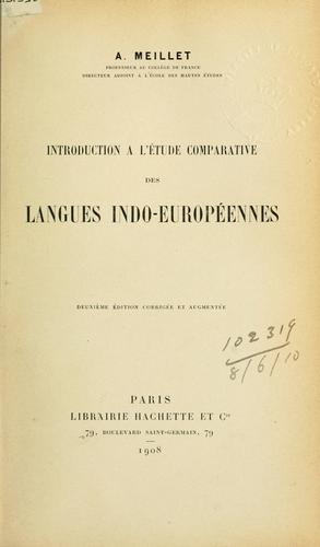 Cover for Introduction à l'étude comparative des langues indo-européennes