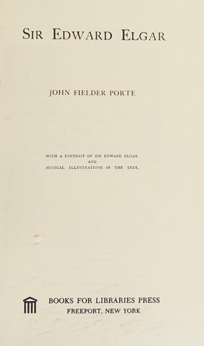 Cover for Sir Edward Elgar.