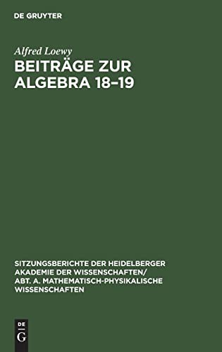 Cover for Beiträge zur Algebra 18-19