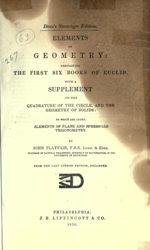 Cover for Elements of geometry