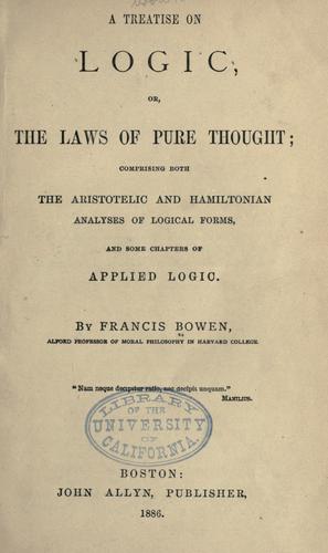 Cover for A treatise on logic, or, The laws of pure thought