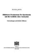 Cover for Hildeberts Prosimetrum De Querimonia und die Gedichte eines Anonymus