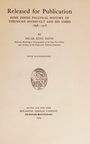 Cover for Released for publication