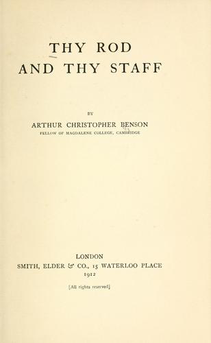 Cover for Thy rod and Thy staff.