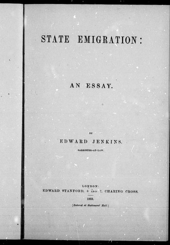 Cover for State emigration