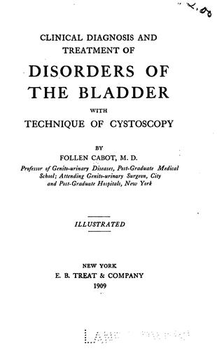 Cover for Clinical diagnosis and treatment of disorders of the bladder