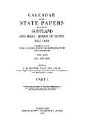 Cover for Calendar of the state papers relating to Scotland and Mary, Queen of Scots, 1547-1603