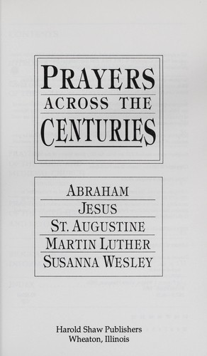 Cover for Prayers across the centuries