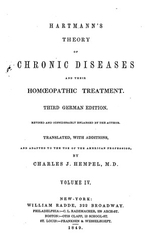Cover for Theory of chronic diseases & their homoeopathic treatment