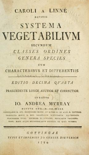 Cover for Caroli a Linné ... Systema vegetabilivm: secvndvm classes ordines genera ...