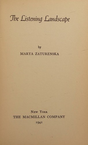 Cover for The listening landscape
