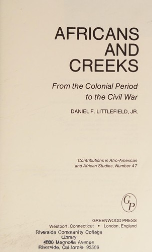 Cover for Africans and Creeks