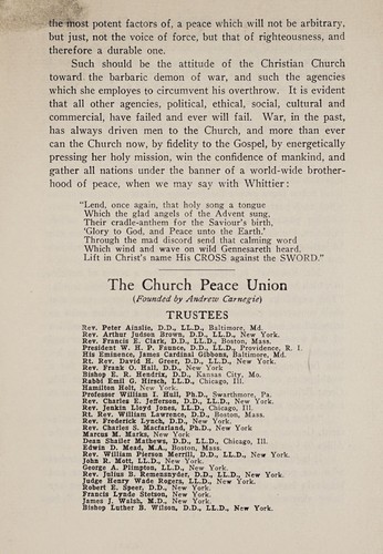 Cover for The church's mission as to war and peace