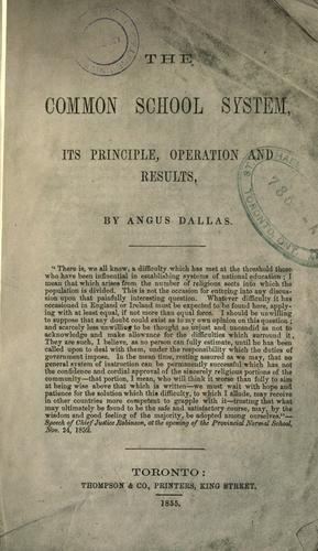 Cover for The Common school system