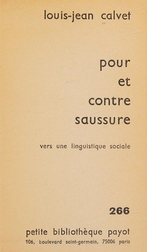 Cover for Pour et contre Saussure