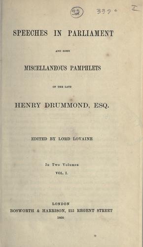 Cover for Speeches in Parliament and some miscellaneous pamphlets of the late Henry Drummond, esq.
