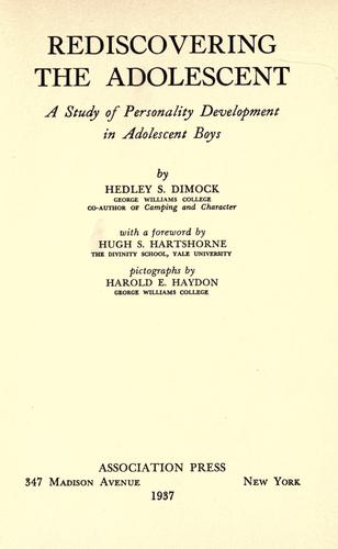 Cover for Rediscovering the adolescent