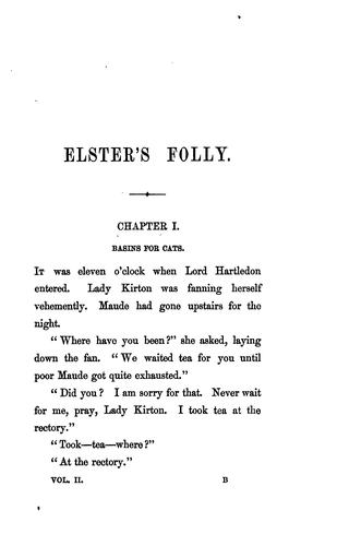 Cover for Elster's folly: A novel