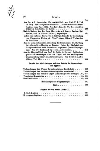 Cover for Archiv für Dermatologie und Syphilis