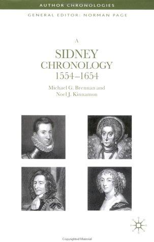 Cover for A Sidney chronology, 1554-1654