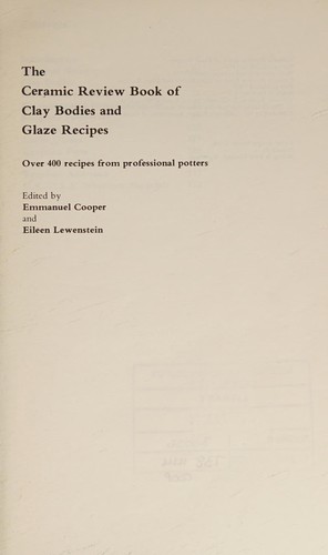 Cover for The Ceramic Review book of clay bodies and glaze recipes