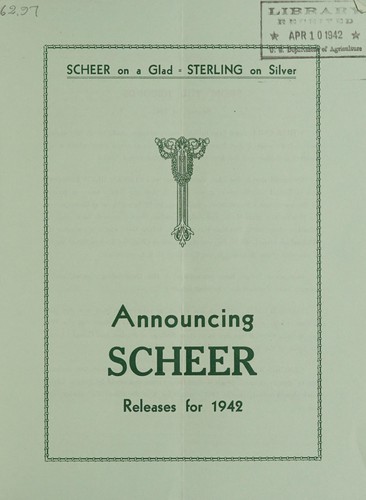Cover for Announcing Scheer releases for 1942