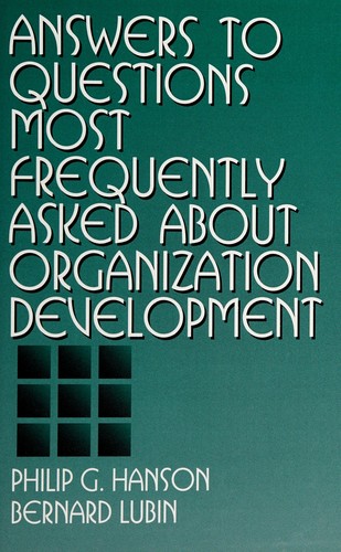 Cover for Answers to questions most frequently asked about organization development