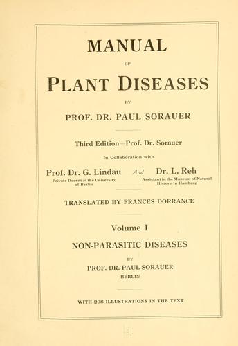 Cover for Manual of plant diseases