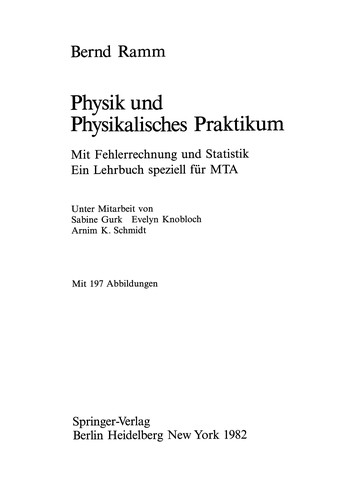 Cover for Physik und Physikalisches Praktikum
