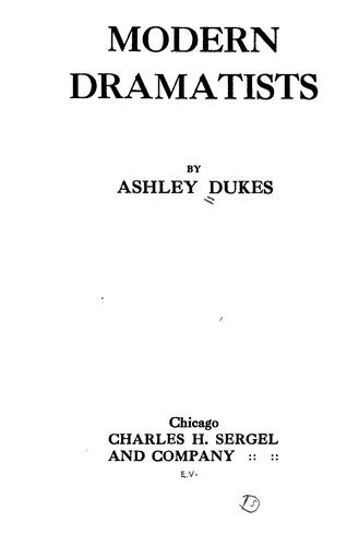 Cover for Modern dramatists