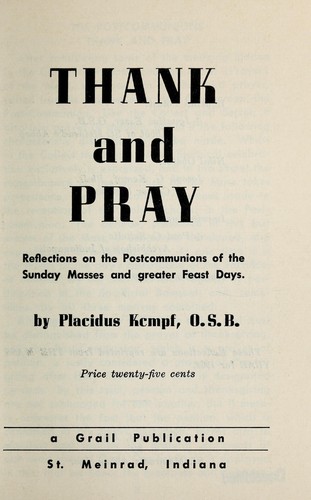 Cover for Thank and pray