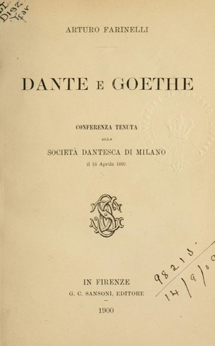 Cover for Dante e Goethe