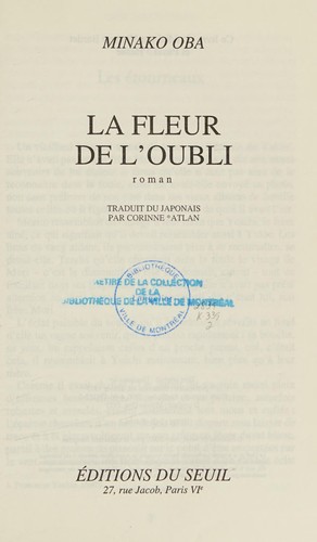 Cover for La fleur de l'oubli