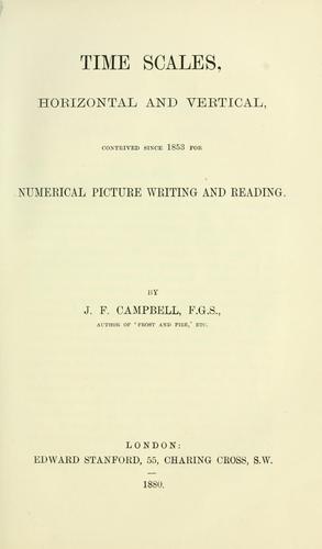 Cover for Time scales, horizontal and vertical, contrived since 1853 for numerical picture writing and reading