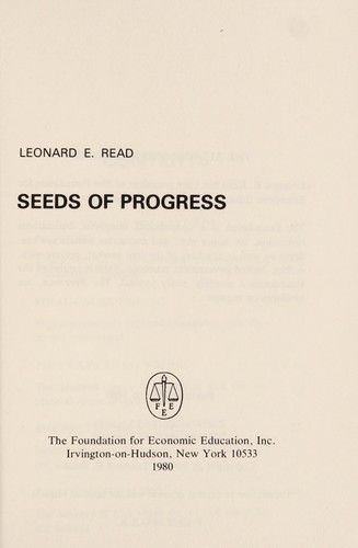 Cover for Seeds of progress