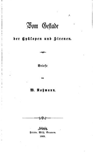 Cover for Vom Gestade der Cyklopen und Sirenen: Briefe
