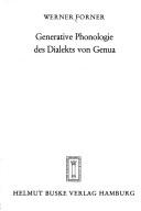 Cover for Generative Phonologie des Dialekts von Genua