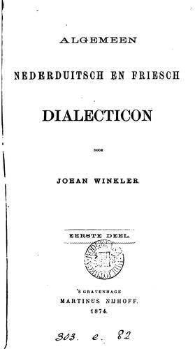 Cover for Algemeen Nederduitsch en Friesch dialecticon
