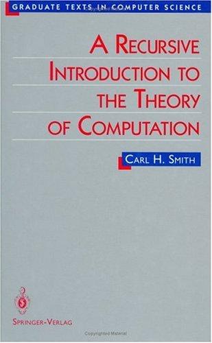 Cover for A recursive introduction to the theory of computation