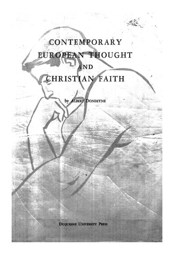Cover for Contemporary European thought and Christian faith