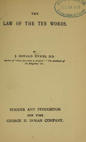 Cover for law of the ten words.