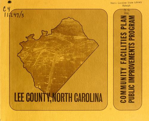 Cover for Lee County, North Carolina, community facilities plan, public improvements program