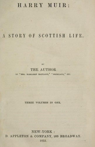 Cover for Harry Muir: a story of Scottish life