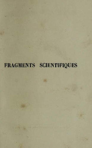 Cover for Fragments scientifiques
