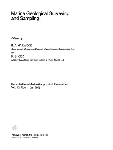 Cover for Marine Geological Surveying and Sampling