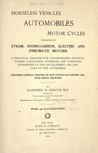 Cover for Horseless vehicles