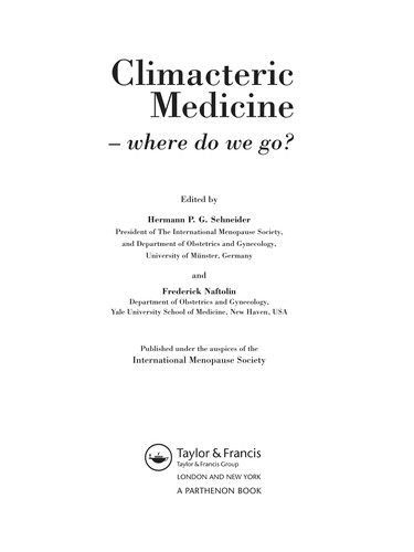 Cover for Climacteric Medicine - Where Do We Go?